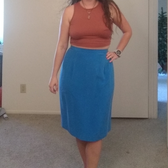 Vintage 100% silk skirt size 14 - Picture 2 of 6